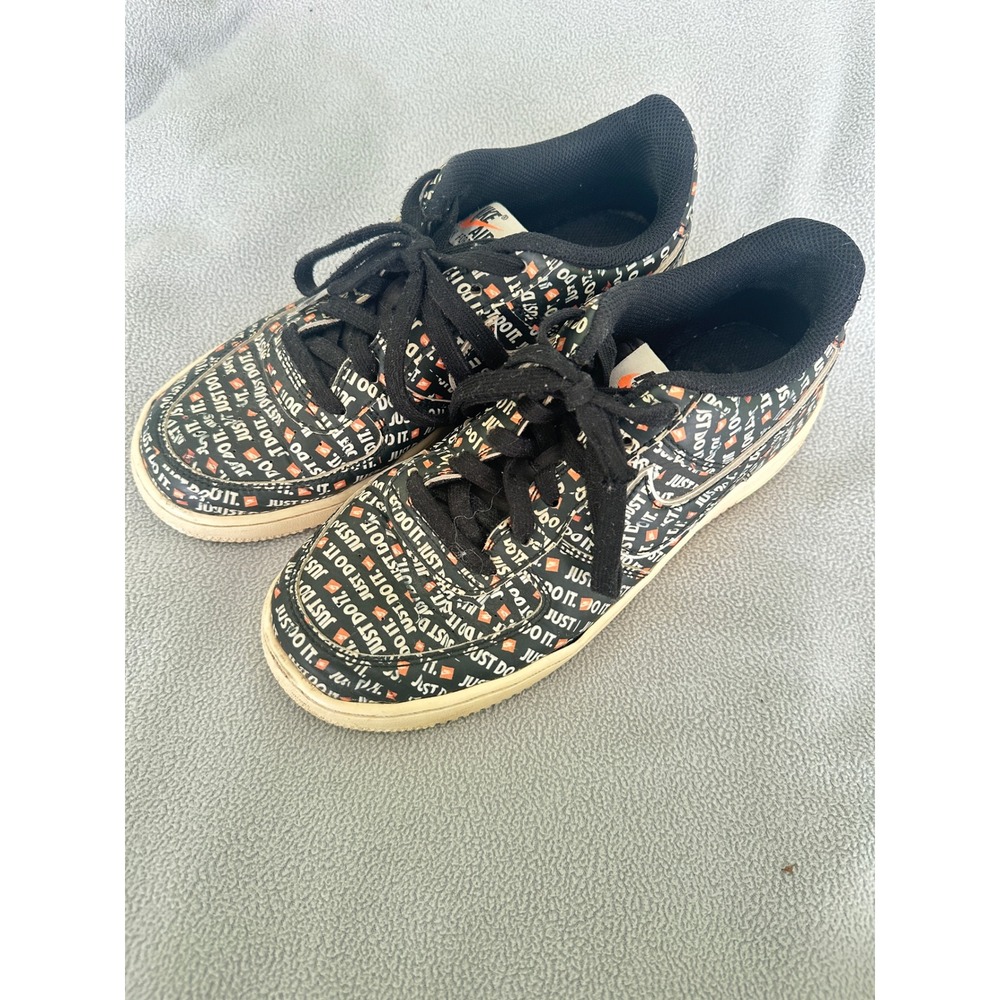 Nike Shoes Kids 6.5Y Air Force 1 Low LV8 Just Do It Black JDI Print
